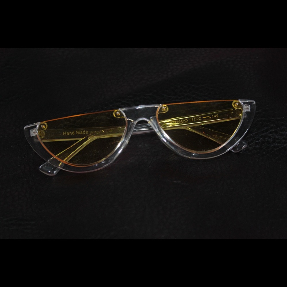 Yellow Tint Half Frame Sunglasses